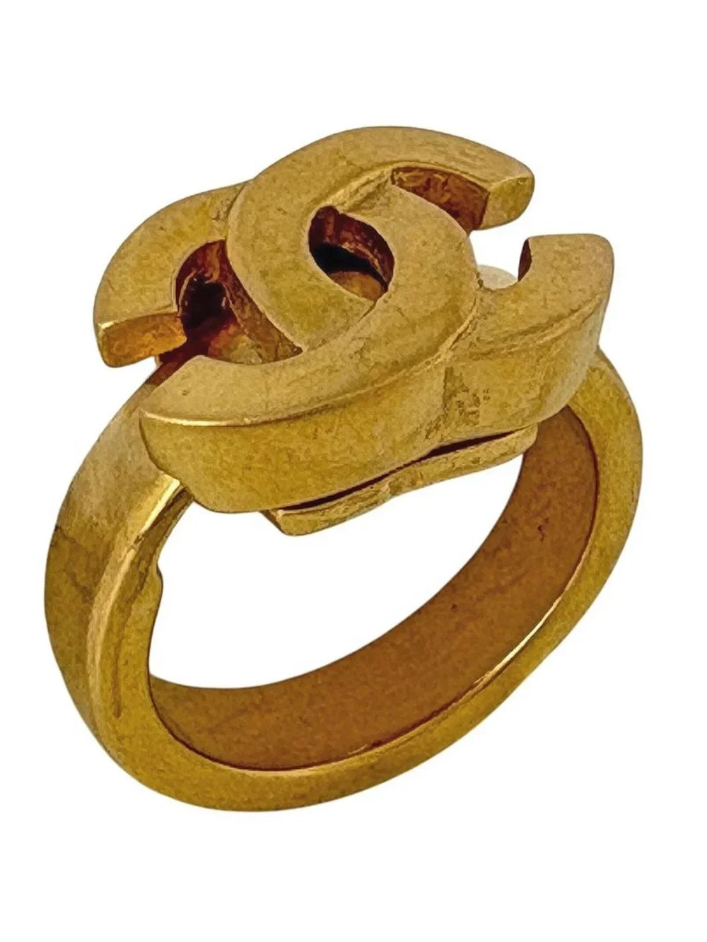 Chanel Ring CC Logo Gold Plated